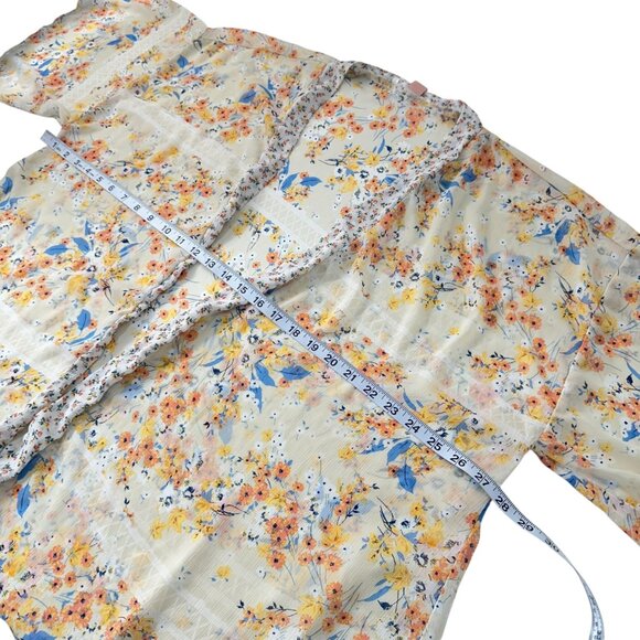 Band Of Gypsies Women Open Front Floral Kimono Cardigan SZ XS/S 100% Polyester - Picture 5 of 11